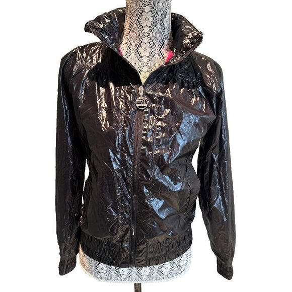 The North Face Black Running Rain Jacket X Small, pink lining, hood, packable - Picture 1 of 16